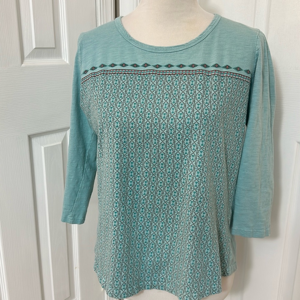 SOLD Outback Trading Company Elena Cotton Shirt 3/4 Sleeves Size M